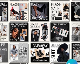 Más de 50 publicaciones de moda para Instagram, marcas de ropa para mujer y hombre, publicaciones de moda en redes sociales, plantillas estéticas para Instagram para boutiques de ropa