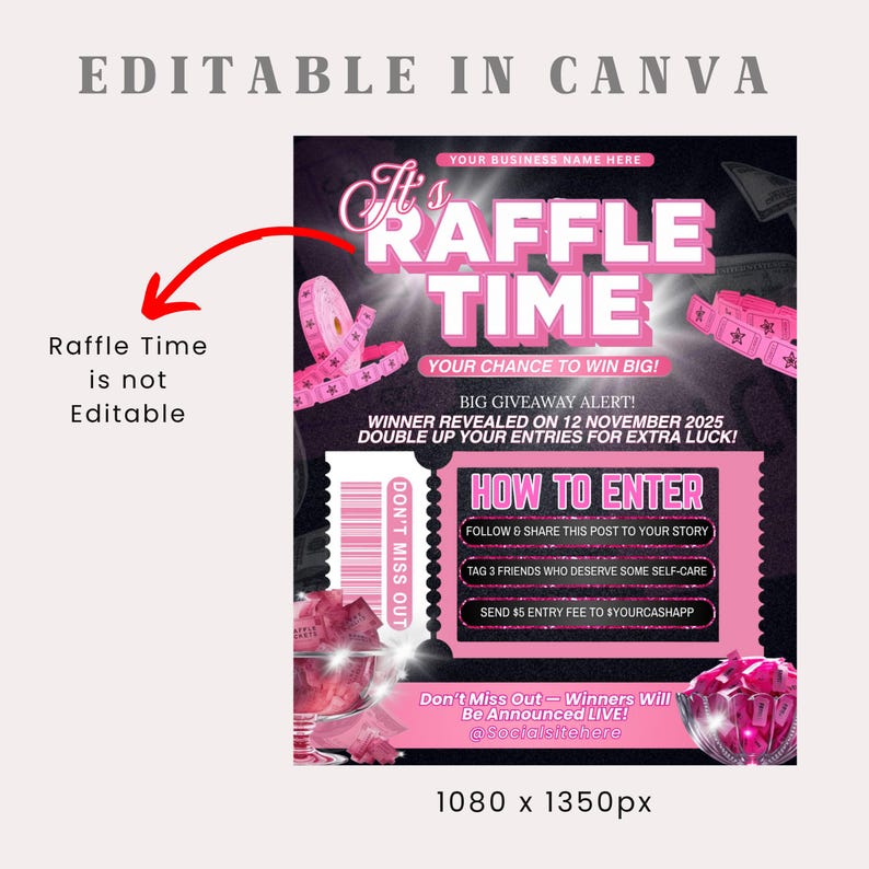 Editable Raffle Flyer Template for Giveaways & Contests | DIY Beauty ...