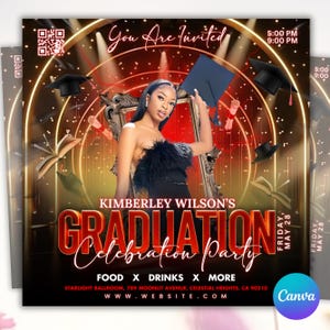 Editable Graduation Invitation Flyer, Graduation Party, Class Of 2025 Flyer, Graduate Flyer, Graduation Party,Graduation Invitation Template