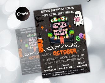 Invito "Dolcetto o scherzetto" / Halloween / Volantino "Dolcetto o scherzetto" / Festa autunnale della scuola / Evento di Halloween in chiesa / Modello / Download immediato