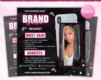 Ambassador Flyer Template, Brand Ambassador Flyer Template, Social Media Flyer, Lash Ambassador, Makeup Ambassador, Makeup Flyer
