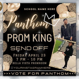 Vote homecoming KING , Social Media Flyer, Class campaign Flyer, high School homecoming, homecoming prince vote, homecoming king flyer
