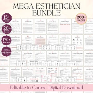 Esthetician Intake Forms Bundle, Editable Esthetician Consent Forms, Beauty Consultation Forms, Facial, Waxing, Body Sculpting Form Template