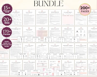 Esthetician Intake Forms Bundle, Editable Esthetician Consent Forms, Beauty Consultation Forms, Facial, Waxing, Body Sculpting Form Template