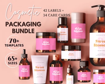Cosmetic Label Templates, Stylish Cosmetic Product Label, Skincare Label, Body Butter Label, Lip Balm Label, Dropper Bottle Label,Jar Labels