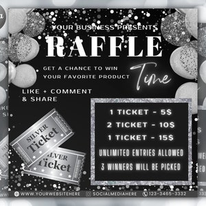 Raffle Flyer Template | DIY Business Branding Giveaway Ticket Contest Boutiques Hair Lashes Nail Salon Makeup Lash Premade Editable Canva