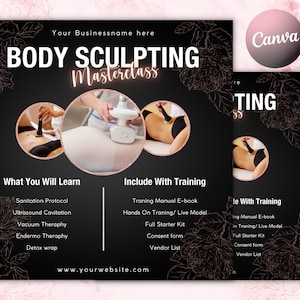 Body Sculpting Training Flyer, Body Contouring Course Flyer, Contour Master class Flyer, Spa Flyer, Body Contour Flyer