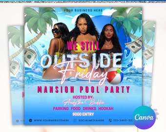 Pool-Party-Flyer, Sommerparty-Flyer, Sommer-Strandparty-Flyer, Dj-Party-Einladung, Sommerpause-Flyer, Sommer-Event-Flyer, Canva bearbeitbar