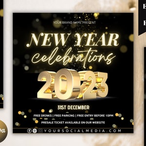 New Year Party Flyer, New Year Eve Flyer, New Year Party Flyer, Night Club, Night Club Flyer, New Years Invitation, New Years Invite