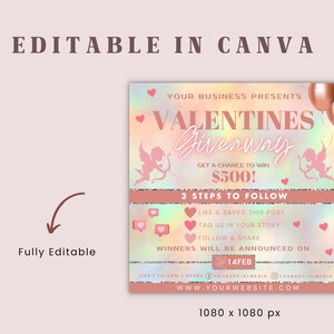 Valentines Day Raffle Giveaway Flyer, Valentines Flyer, Raffle Flyer ...