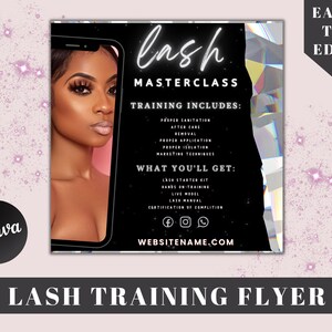 Training Flyer, Beauty Flyer, Lash Business, Lash Training Flyer, Instagram Flyer, Black And White, Minimal Flyer, Social Media Flyer