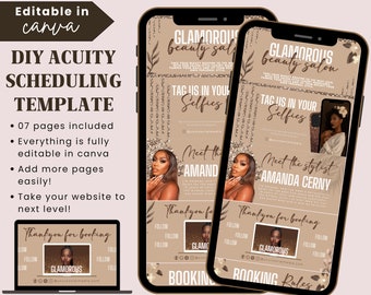 Acuity Scheduling Template Hair Stylist, Hair Acuity Website Template, Hair Acuity Website Banner, Editable Acuity Booking Template, Luxury
