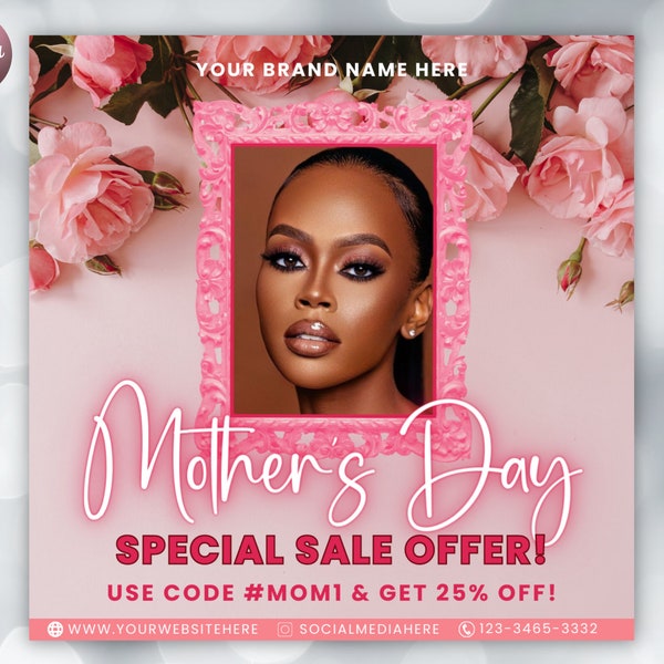 Mother's Day Sale Flyer | DIY | Book Now | Appointments Available | Social Media | Instagram | Hair | Makeup | Lash | MUA | Canva Template