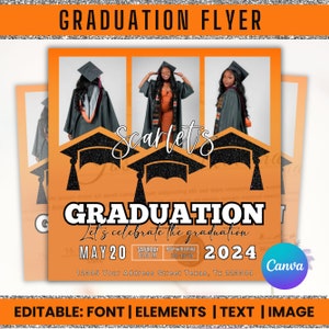 Graduation Flyer, 2024 Graduation Invites, Graduation Flyer template, DIY Grad Party Template, Graduation Welcome Party, Dinner Party Invite