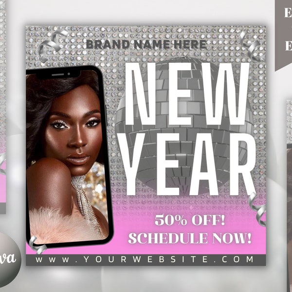 New Year Flyer, Booking Flyer, Appointment Flyer, Hair Booking Flyer, Lash Booking Flyer, Makeup Appointment, Nail Appointment