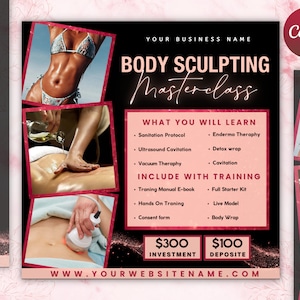 Body Contouring Course Flyer, Body Sculpting Training Flyer, Contour Master class Flyer, Spa Flyer, Body Contour Flyer,