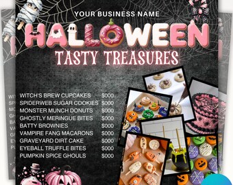 Halloween Flyer, October Bake Sale Flyer, Bake Shop Flyer, Cake Flyer, Halloween Dessert Flyer, Social Media Flyer, Editable Canva Template