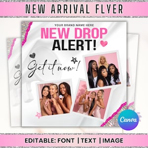 New Arrivals Flyer, Clothing Flyer, Boutique Sale Flyer, New Collection Flyer, Premade Fashion Flyer, Social Media Canva Editable Template