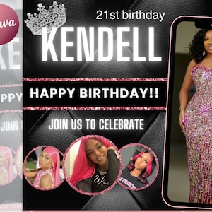 Birthday Flyer, Birthday Flyer Girl, Custom Editable Templates, Happy Birthday Flyer, Birthday Party Invitation, Birthday Girl Invitation