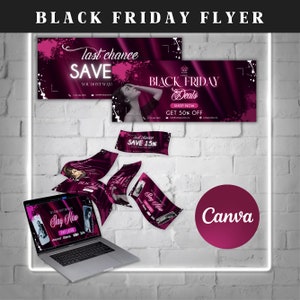 Black Friday Web Banner, Shopify Banner, Black Friday Business Banner, Website Banner, Pre-made Website Design, Web Banner Canva Template