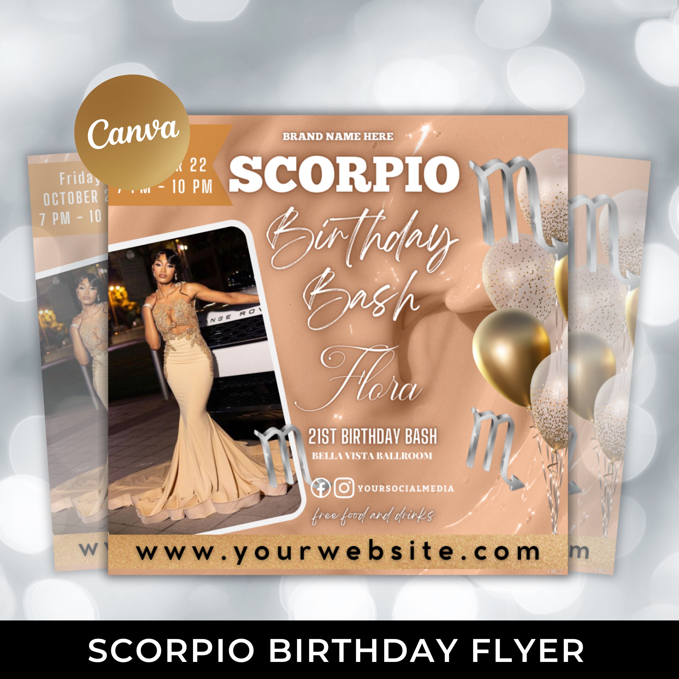 Scorpio Birthday Flyer, Birthday Template, Birthday Girl, Party Flyer,  Celebration Flyer, Birthday Event, Birthday Invite, Canva Flyer - Etsy  Israel