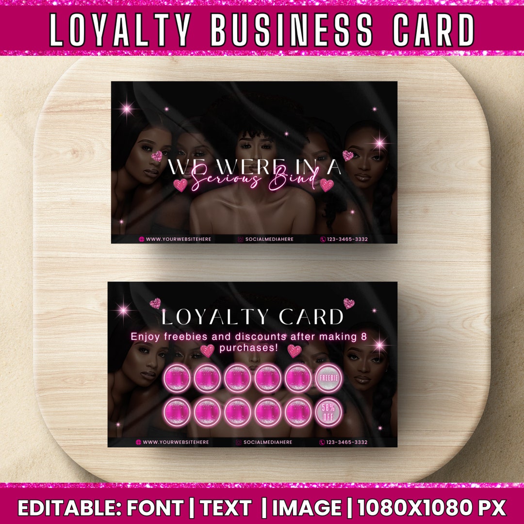 Loyalty Business Card, Loyalty Cards for Lash, Customer Reward Card ...