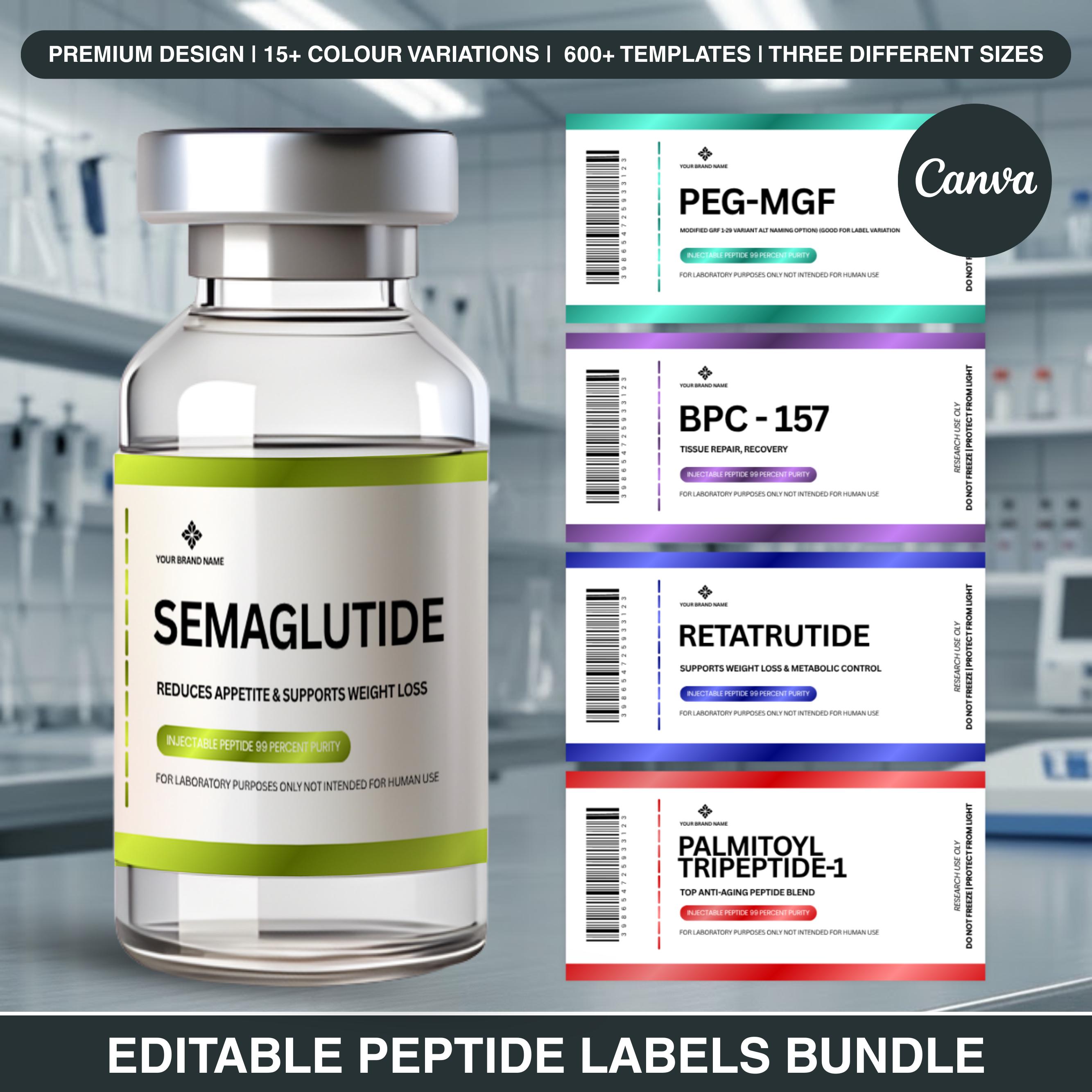 600+ Peptide Label Templates Bundle,printable Label for Peptide Therapy ...