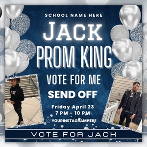 Vote homecoming KING , Social Media Flyer, Class campaign Flyer, high School homecoming, homecoming prince vote, homecoming king flyer