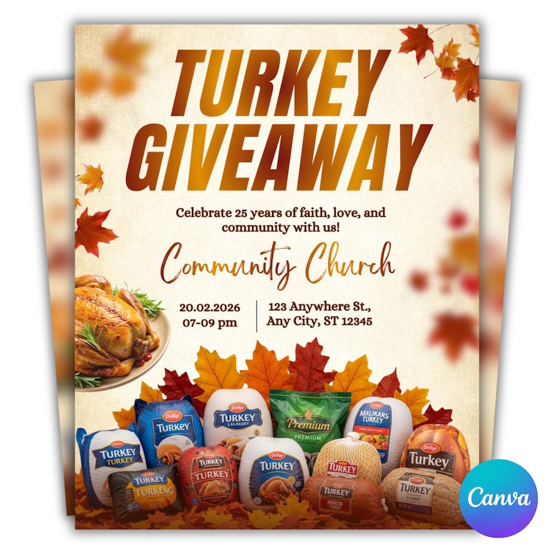 Turkey Giving Flyer - Etsy