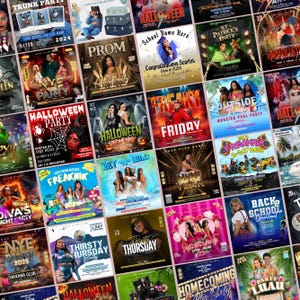 Party Flyer bundle, Editable Kickback Club Flyer, Freaknik Party flyer, Event Flyer, DJ Whiskey Night, Canva Template, Instant Download image 3
