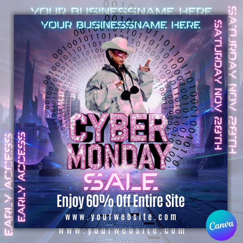 Cyber Monday Flyer, Monday Special Sale, Monday Bookings Hair Business