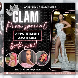 Printable Glam Go Makeup Special Deals Flyer, Custom Makeup