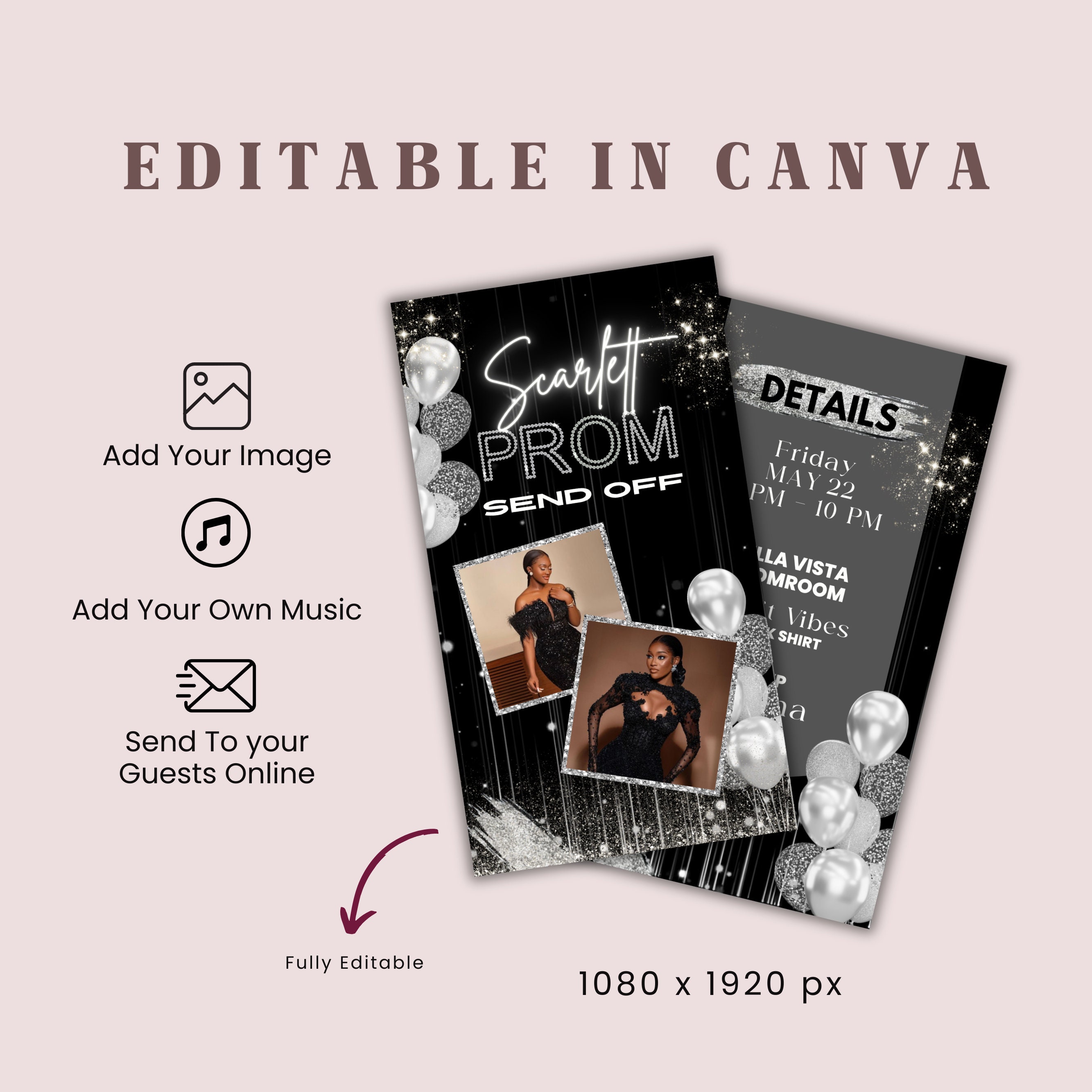 Prom Invitation, Prom Send off Flyer, Prom Invitation Flyer, Prom Flyer ...