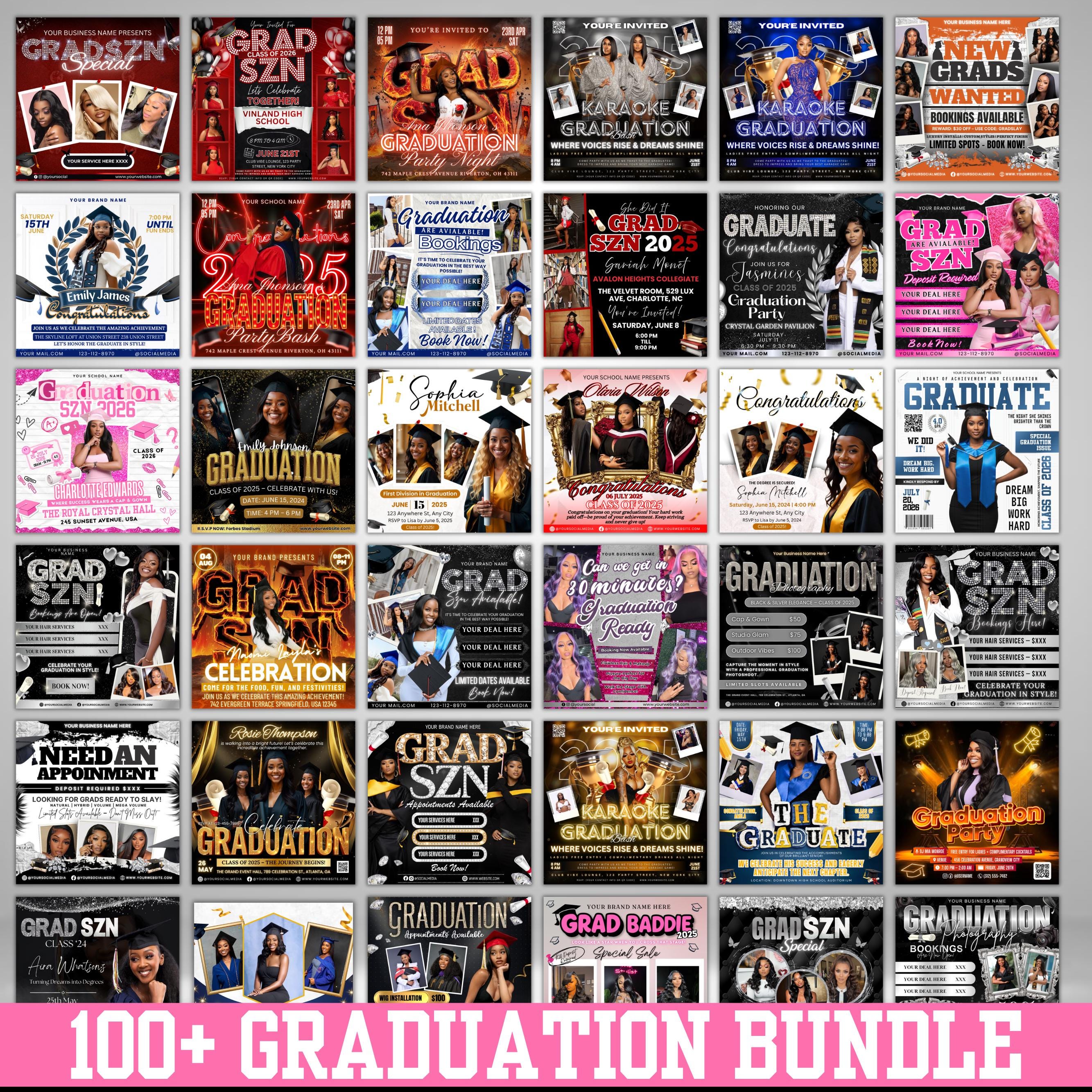 4300+ Graduation Mega Bundle Templates,class of 2026 Grad Party Bundle ...