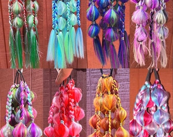 Brown Rave Braids: Festival Hair Extension Bundle - Etsy UK display picture 3