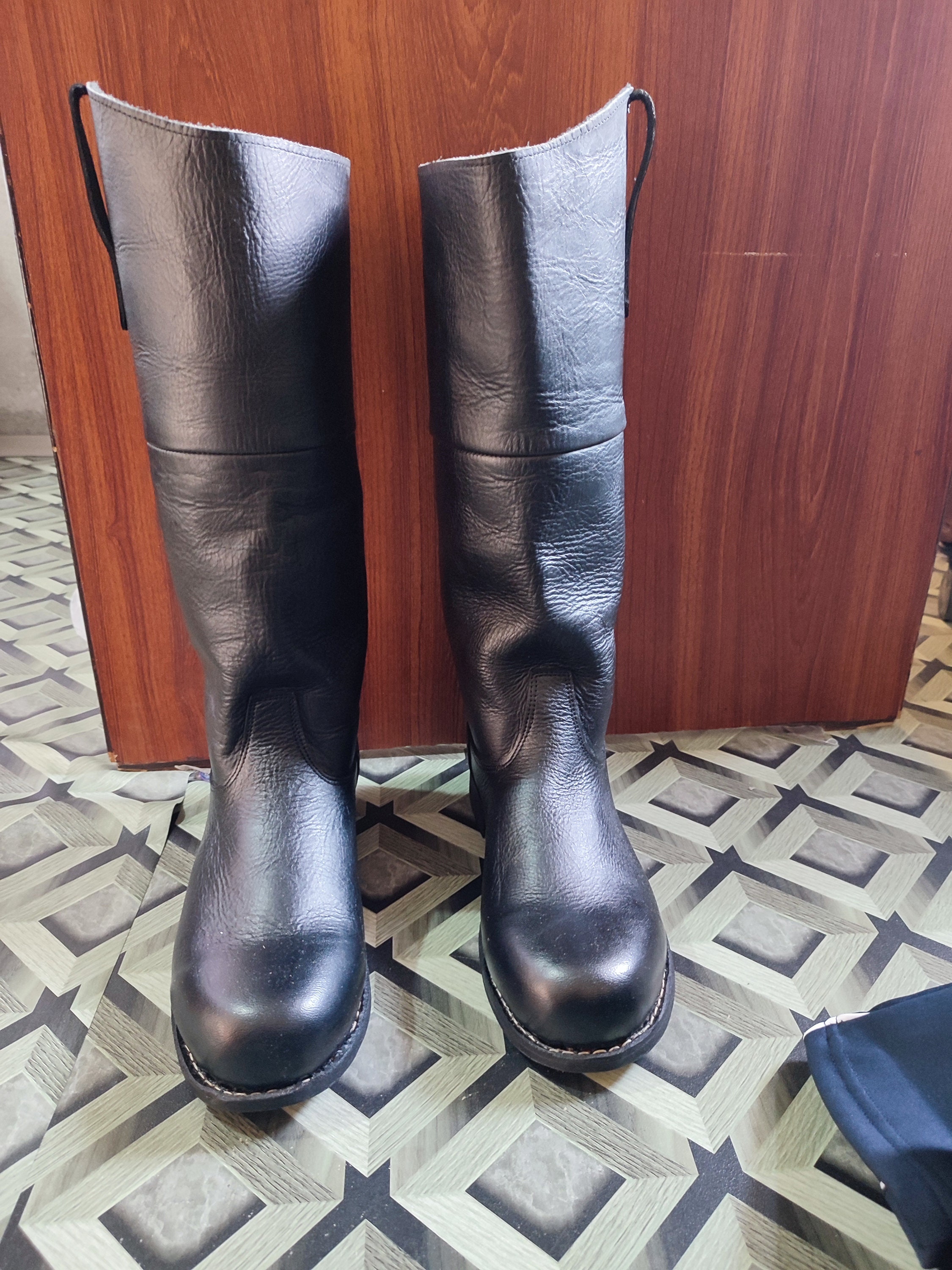 Colonial Riding Boots Revolutionary War Full Black Etsy