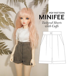 Minifee clothes BJD pattern, 18 inch doll clothes pdf sewing pattern, Slim msd clothes, Unoa clothes, 1/4 ball jointed doll