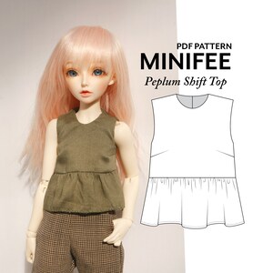 BJD Minifee sewing pdf patterns, Slim MSD 1/4 ball jointed doll, 18 inch doll Unoa clothes