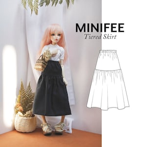 Tiered Skirt Sewing Pattern for Minifee, Slim MSD Size BJD Doll