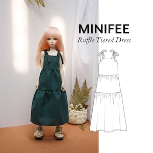 Minifee ドレス BJD パターン、MSD 服、Unoa 服、18 インチ人形服、1/4 ボールジョイント人形