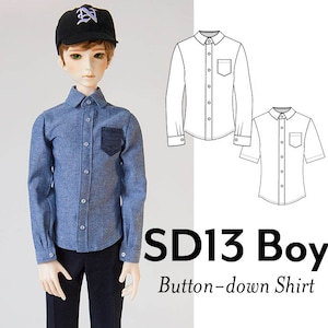 BJD pattern SD13 clothes, 1/3 ball jointed doll pdf sewing pattern, Sd boy cloth doll pattern