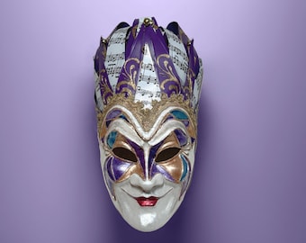 Máscara veneciana - Máscara de bromista - Carnaval de Río Venecia - Mascarada de bufón - Máscara de decoración del hogar