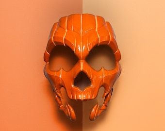 Pumpkin Skull Halloween Mask - Glow in dark lines - Jack-o-lantern Style - Scary
