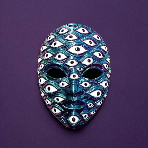 Alle Augen auf mich! Psychedelische Mehraugenmaske: Schimmerndes Kostüm, Festivalmaske, Cosplay