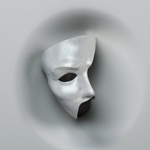 Phantom of the Opera Movie, Musical Mask - White Half Face Erik Ghost Mask -