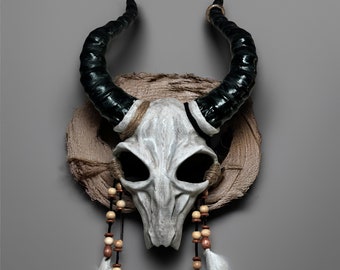 Sjamaan geit schedelmasker - ramhoorns - voodoo-kostuum cosplay - grillige mystiek