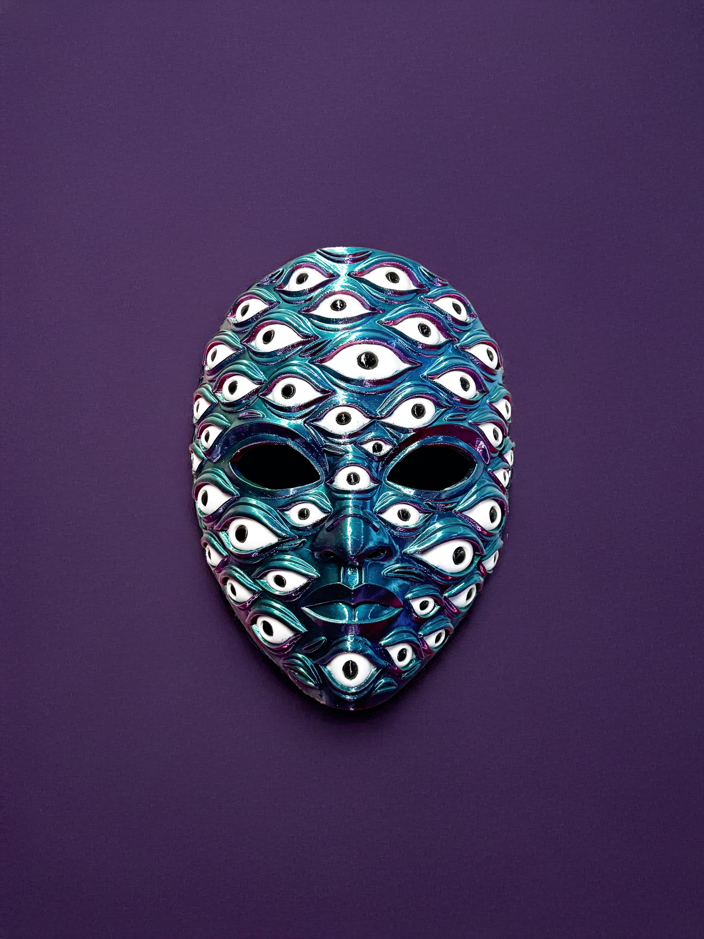 Psychedelic Multi-eye Mask: Iridescent Costume, Festival Mask - Etsy