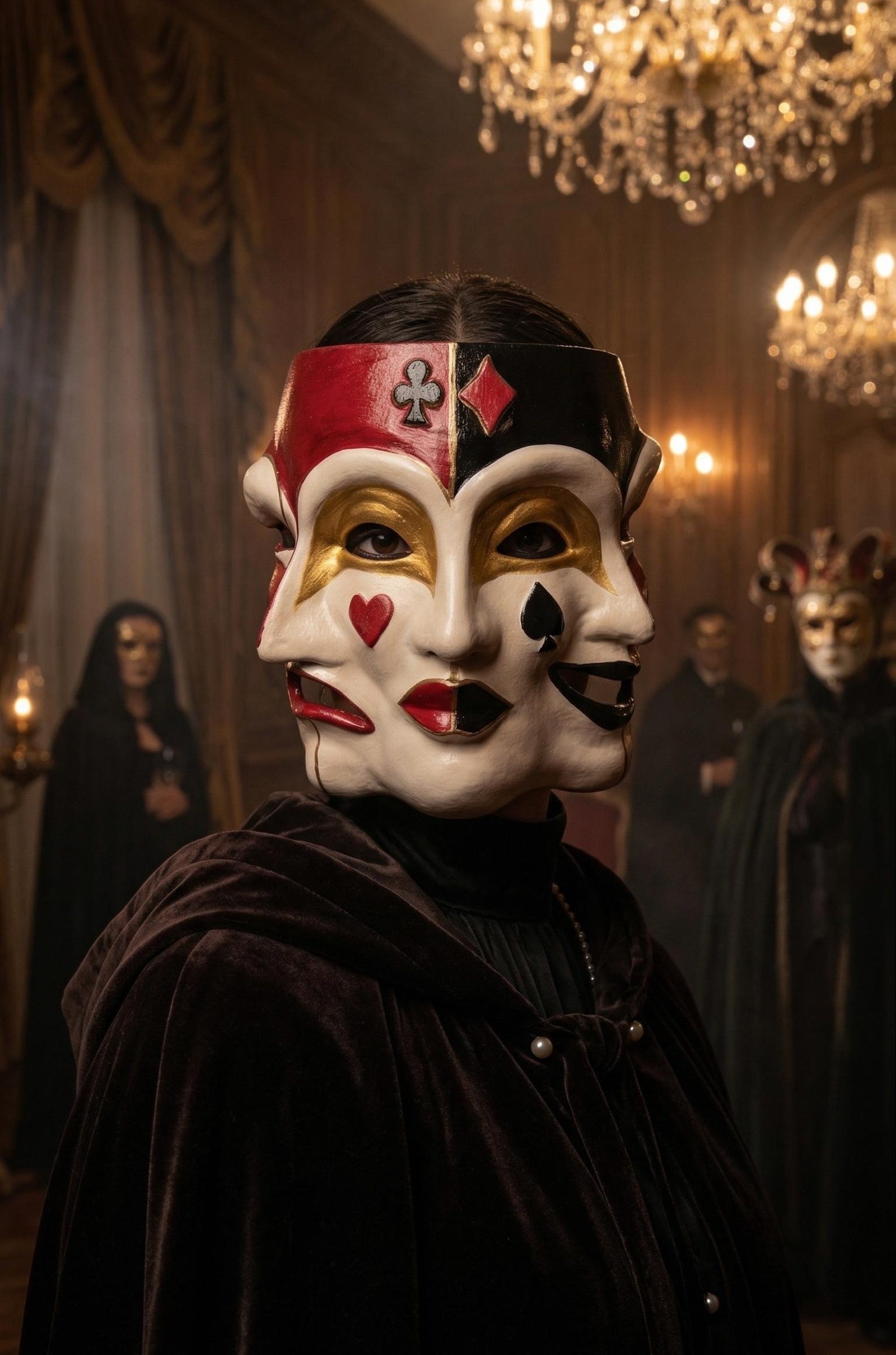 Mask of Duality, Eyes Wide Shut Inspired Mask: Dual Face, Joker, Jester ...