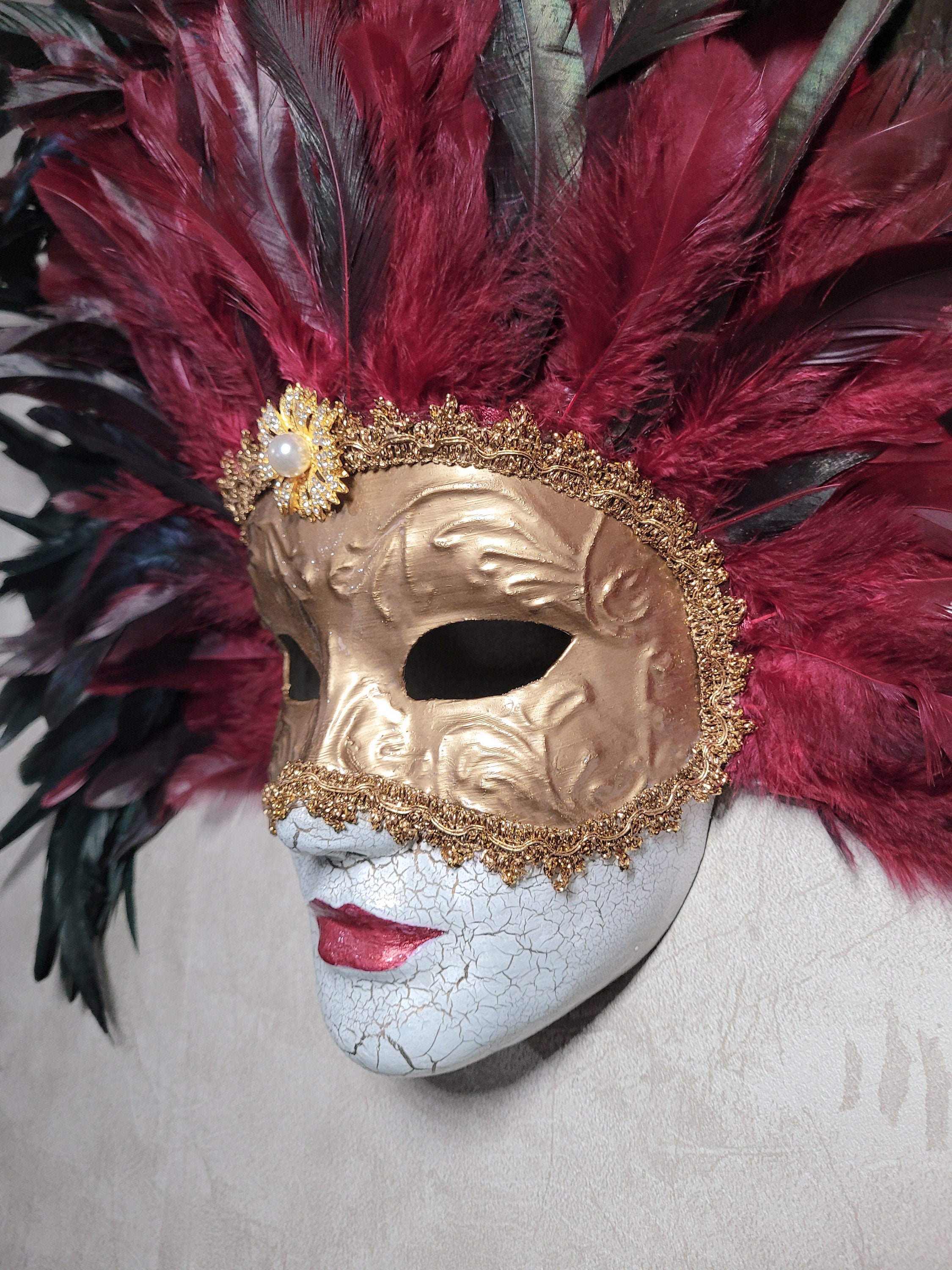 Feather Princess Mask Masquerade Mask Eyes Wide Etsy