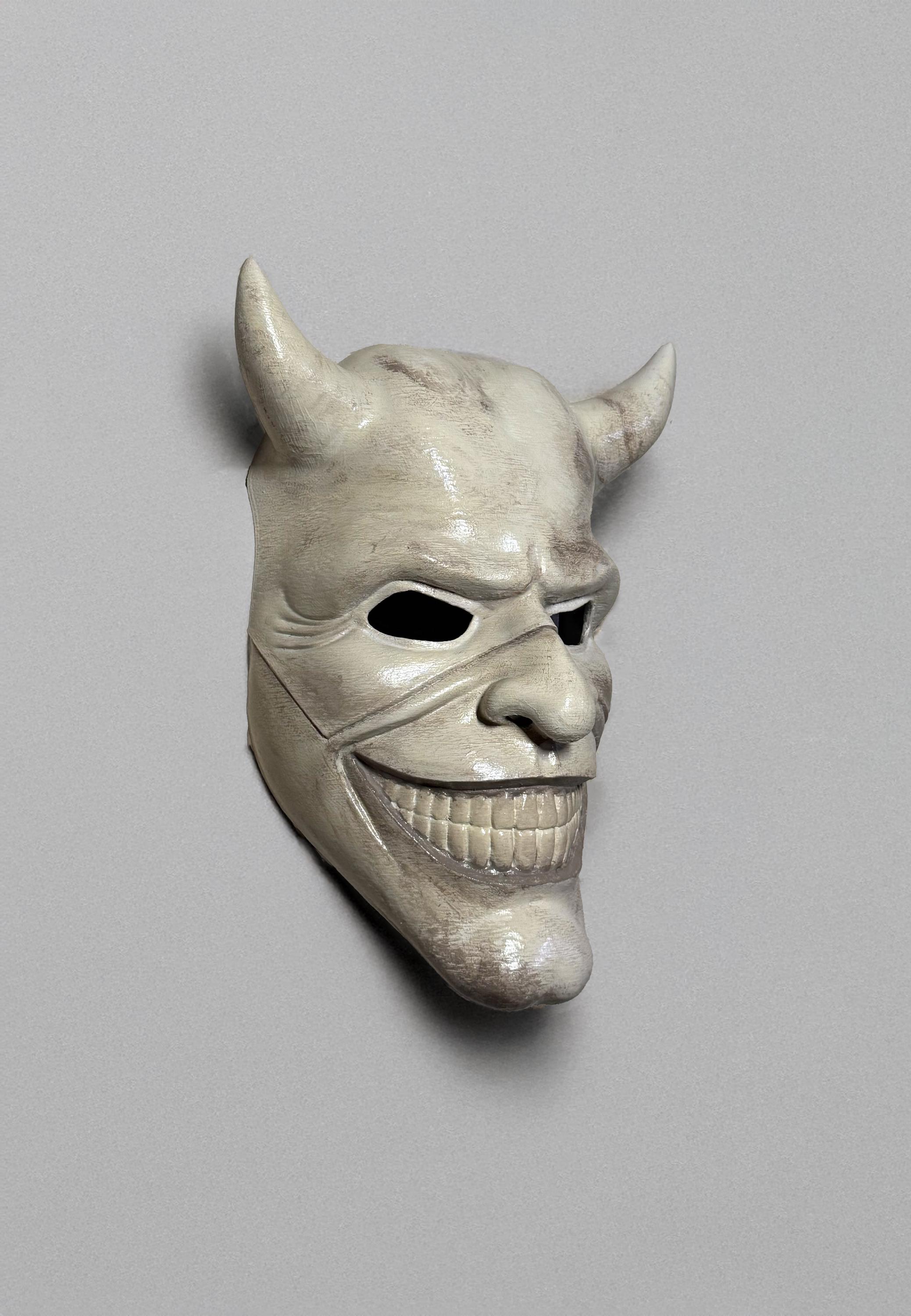 黒い電話掴みマスク：角のあるホラーマスク、ゴシックコスプレ - Etsy 日本